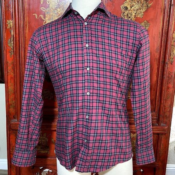 Daniele Alessandrini Other - Daniele Alessandrini  Red Black Plaid Shirt - 16